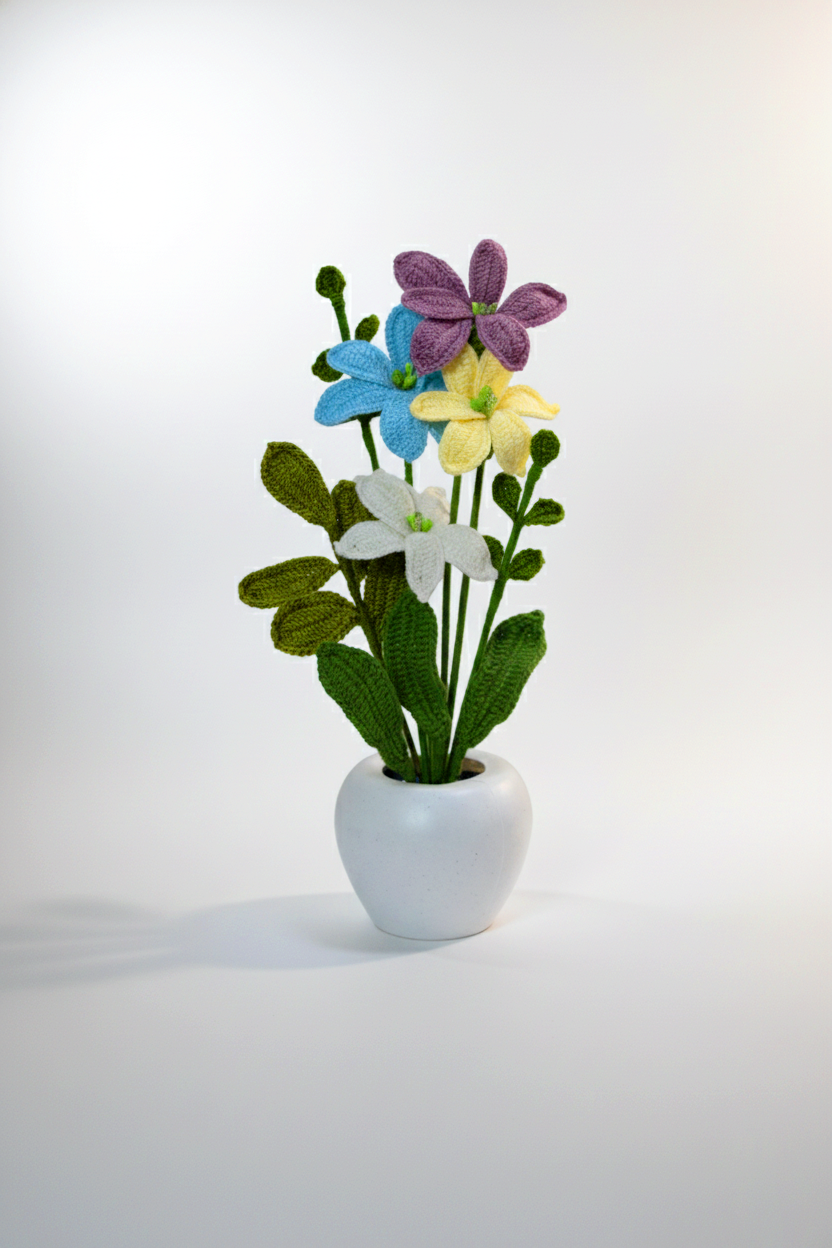 Pastel Lily Blossoms Pot