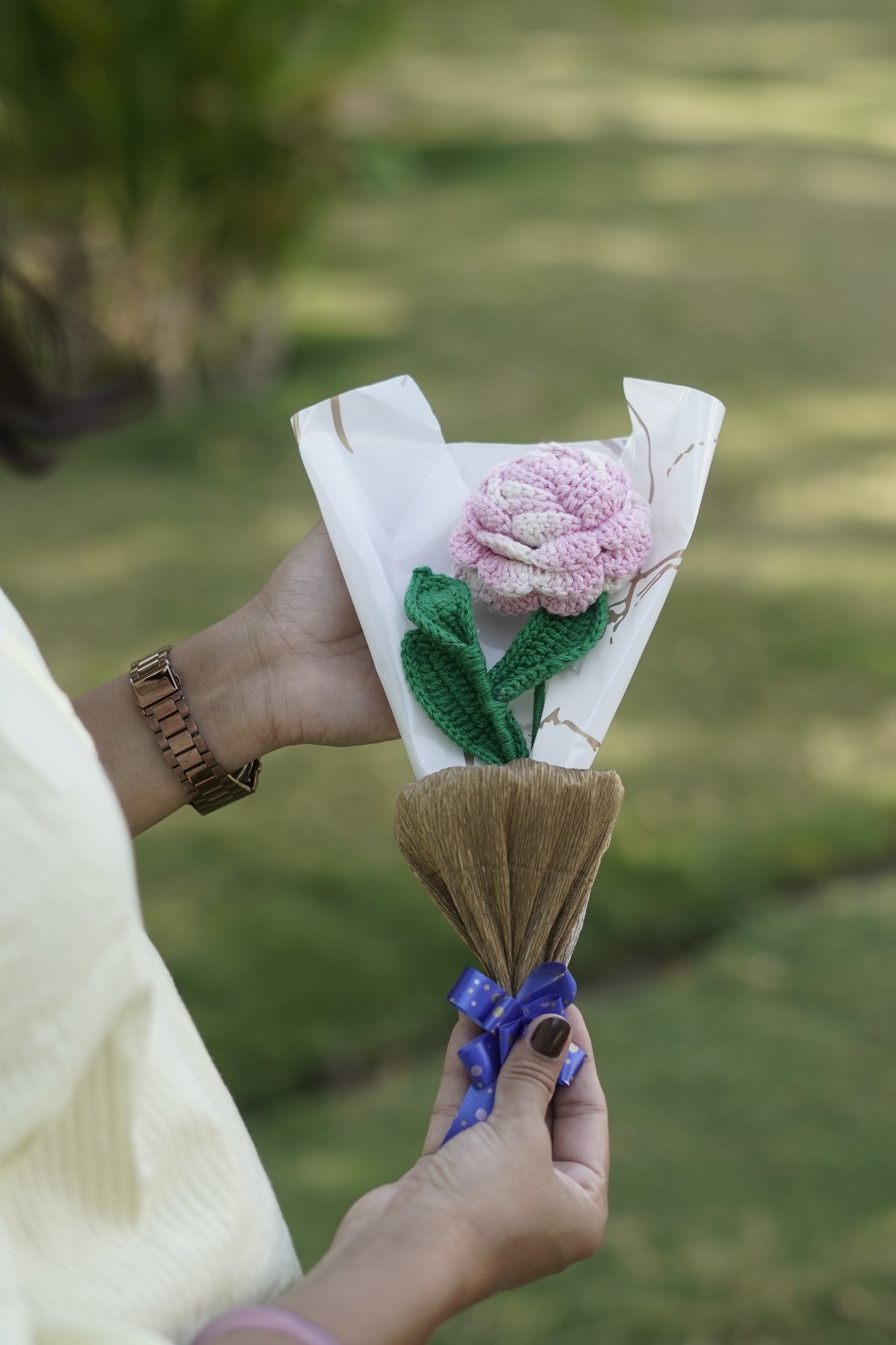 Single White Pink Rose