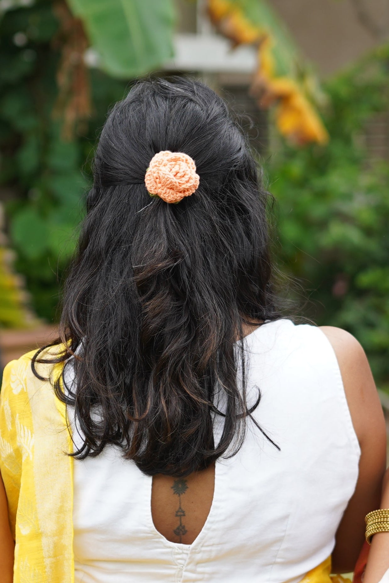 Peach Rose Hair Clip