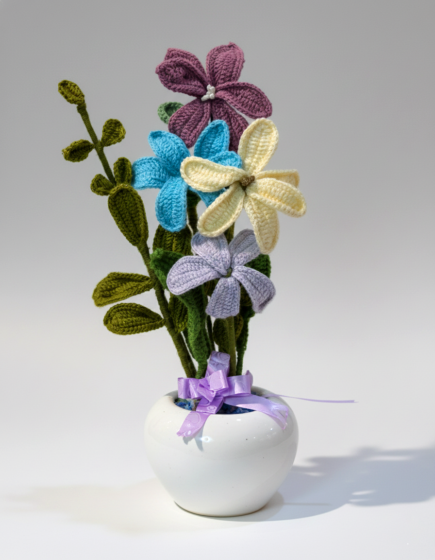 Pastel Lily Blossoms Pot