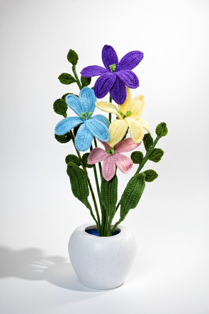 Pastel Lily Blossoms Pot