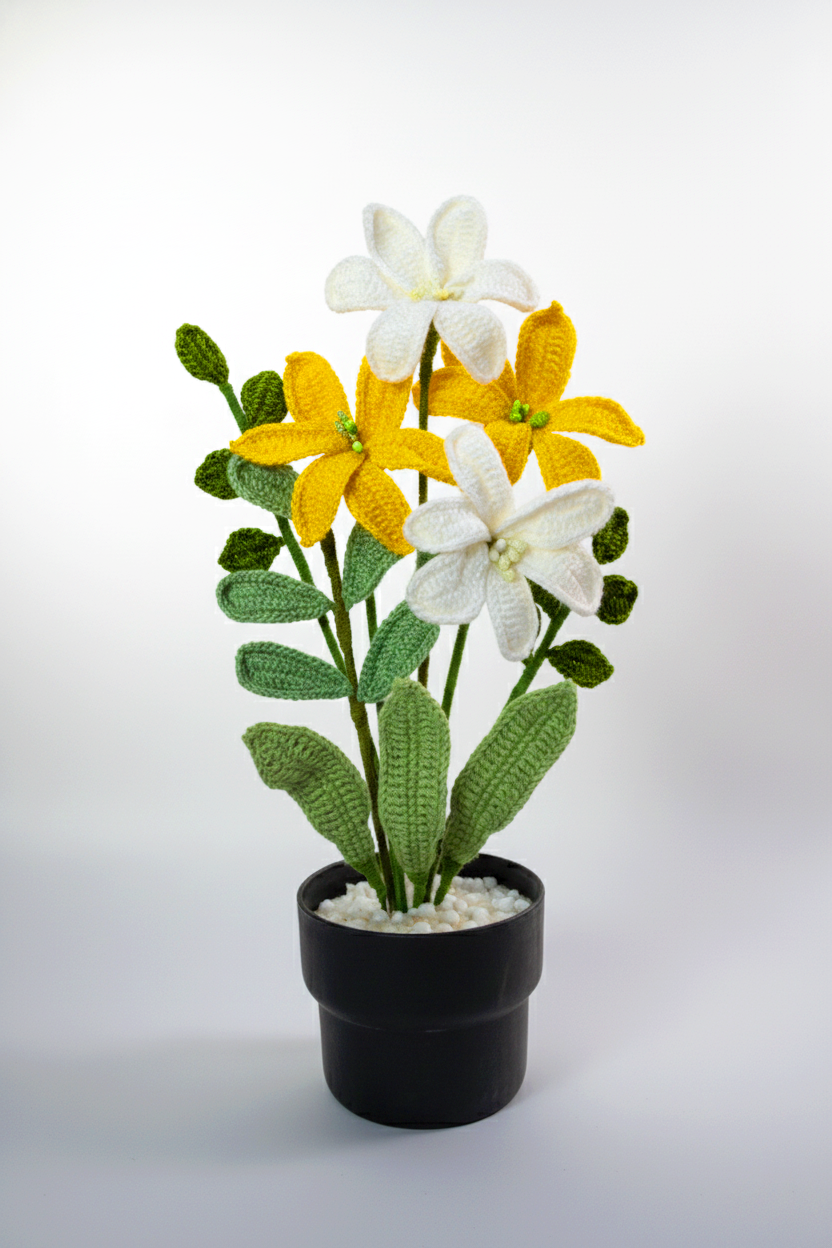 Pastel Lily Blossoms Pot
