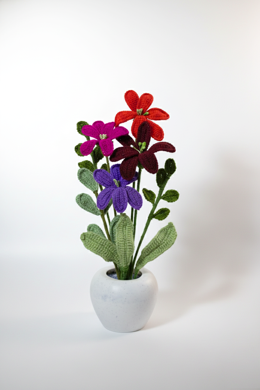 Pastel Lily Blossoms Pot