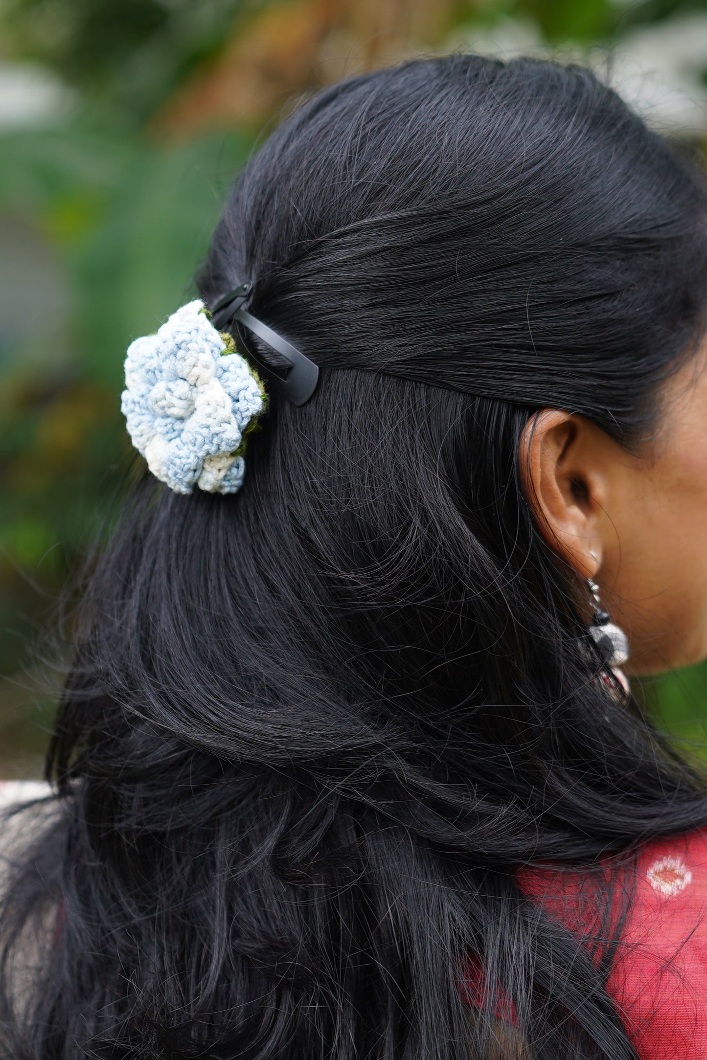 Blue Rose Hair Clip